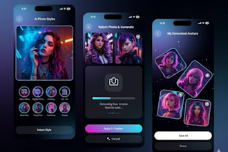 build ai photo editor app, video generator app, image generator app, image app