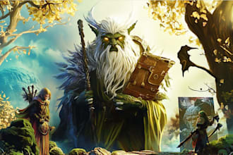 paint a character illustration in a fantasy world
