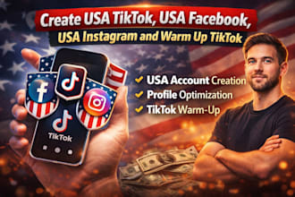 create USA instagram, USA tik tok, tiktok business account, tiktok ads manager