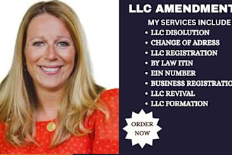 handle your US llc dissolution, amendment, reinstatement, and address change