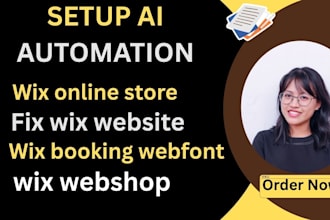 setup ai auto, wix online store wix webshop fix wix website wix booking webfont