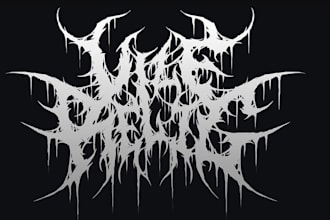 design a brutal and dark metal band logo