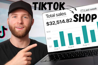 setup 50k tik tok shop dropshipping, shopify ecommerce marketing, USA tiktok
