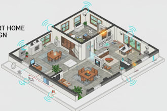 design autocad smart home wiring and automation plans