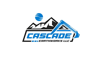 design mountains excavator company name logo