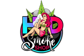 design cartoon cannabis and weed logo with new concept