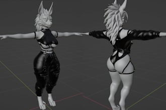 custom vrchat avatar vrc character 3d vtuber model furry anime avatar unity fbx