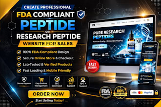 create professional fda compliant peptide or research peptide website for sales