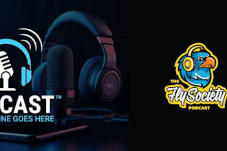 do podcast logo with unlimited revision