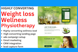 generate weightloss clinic wellness center leads physio therapy health website