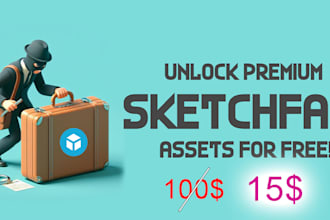 extract 3d assets from sketchfab