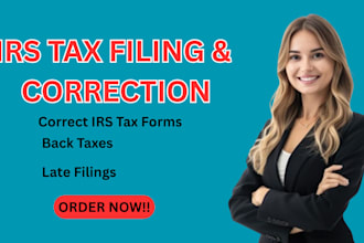 file and handle your irs tax return, late filings, and handle back taxes