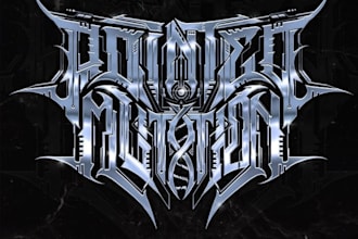 design a brutal and technical metal logo