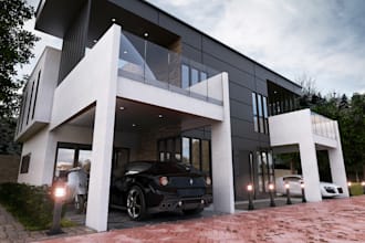 design 3d exterior building with realistic rendering
