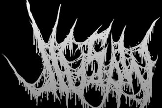 design an illegible and chaotic metal logo