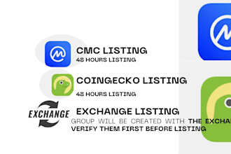 easily list token, coin, ico on coinmarketcap coingecko and centralized exchange