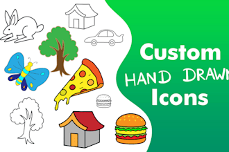 create unique hand drawn vector icons for your brand