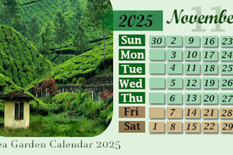 design a professional desk calendar with elegant themes