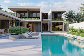 design backyard, garden, patio, pool, landscape, parking, and renovation