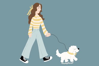 design a unique 2d flat illustration