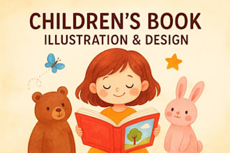 design and illustrate a beautiful children story book with kids book art