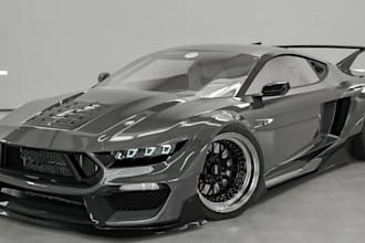 build 3d realistic supercar for game,wide bodykits,custom 3d car,wheel,animation