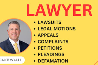 draft legal motions, lawsuits, complaints, petitions, legal appeal, case briefs