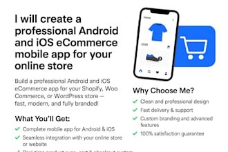 create a professional android and ios ecommerce mobile app for your online store