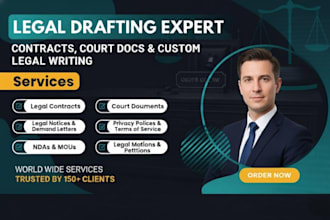draft legal contracts, agreements, llc operating, nda, services, privacy policy