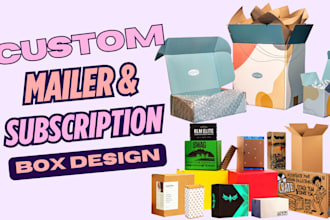 design custom shipping cardboard mailer product subscription box packaging