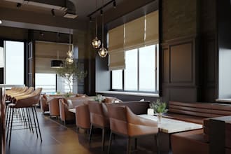 be your commercial space drafter,3drestaurant design,cafe,interior,hd render,bar