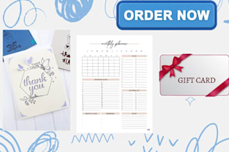 design model new year 2026 gift card and planner for etsy buyers