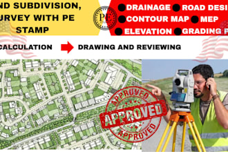 prepare real estate plot subdivision plan, land allocation analysis grading mep