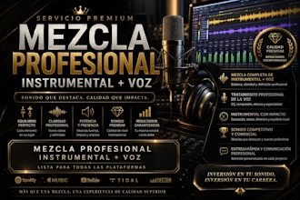 mezclare y masterizare tu cancion y voces a nivel industrial
