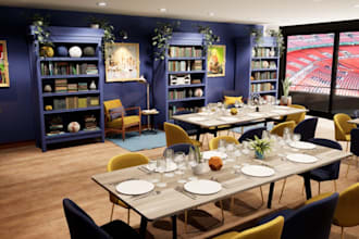 remodel stadium lounge,restaurant design,interior relayout,dining area rendering