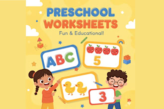 design kids worksheets, activity books, and coloring pages