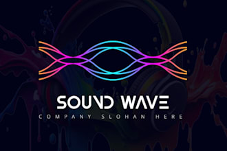 design unique modern minimalist sound wave logo for you