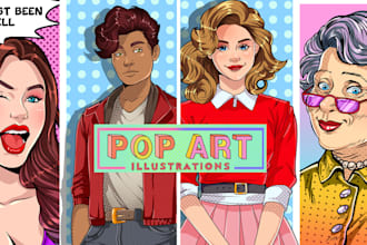 create a vibrant pop art portrait in comic style