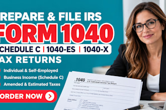 prepare and file irs form 1040 schedule c 1040es and 1040x tax returns