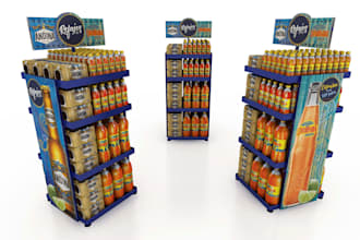 design 3d posm, display stand, gondola, product posm