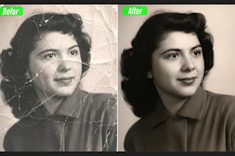 enhance old damaged photos, colorize black and white picture
