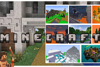 build epic custom minecraft map lobby, spawn, castle, worlds in bedrock and java