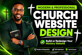 build or redesign a modern ministry website church website christian website