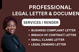 prepare smallclaims demand or complaint letters for business or consumer dispute
