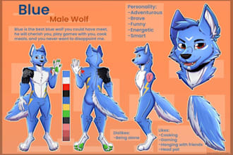 draw furry character reference sheet furry nsfw art fursuit anthro oc fursona