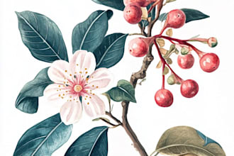create watercolour botanical illustration