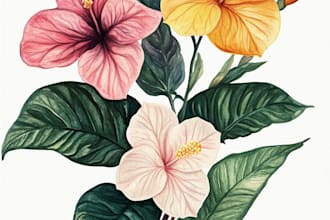 draw an unique botanical illustration