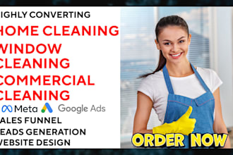 generate home cleaning window cleaning commercial cleaning leads build website
