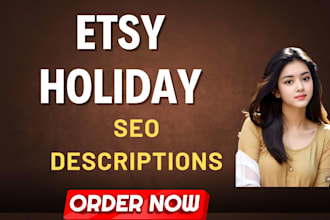 write christmas seo tittle tags descriptions for etsy holiday gifts