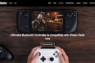 design a professional shopify gaming store for bluetooth game controllers